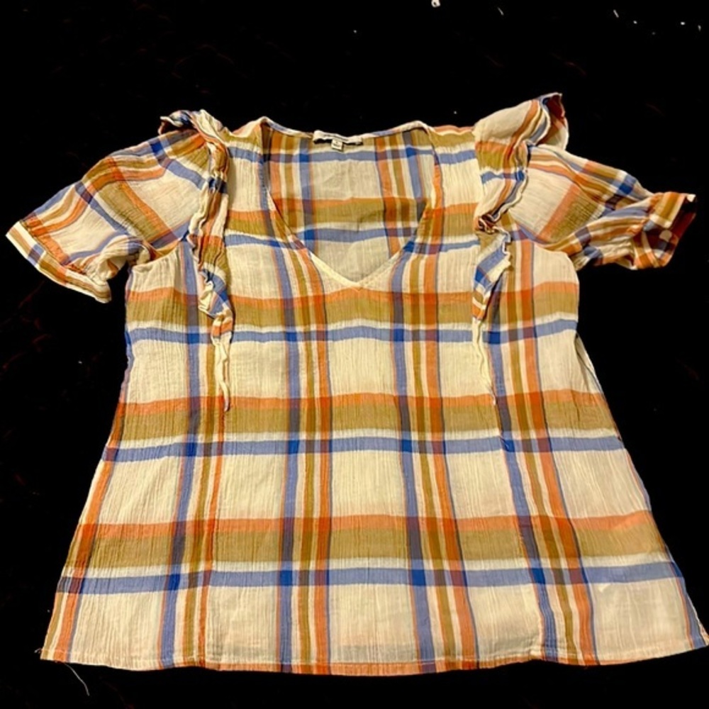 Madewell |Plaid Short Sleeve Blouse